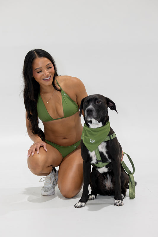 String Bikini Top — Forest Green