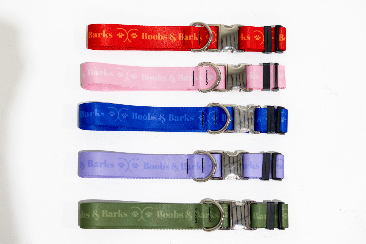 Adjustable B&B Dog Collar — Scarlet Red