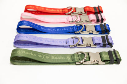 Adjustable B&B Dog Collar — Scarlet Red