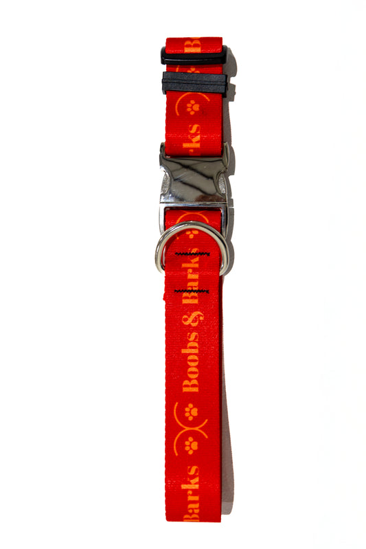 Adjustable B&B Dog Collar — Scarlet Red