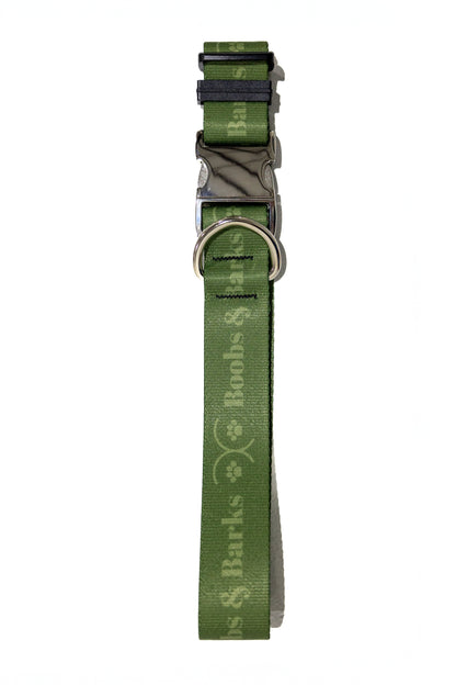Adjustable B&B Dog Collar — Forest Green