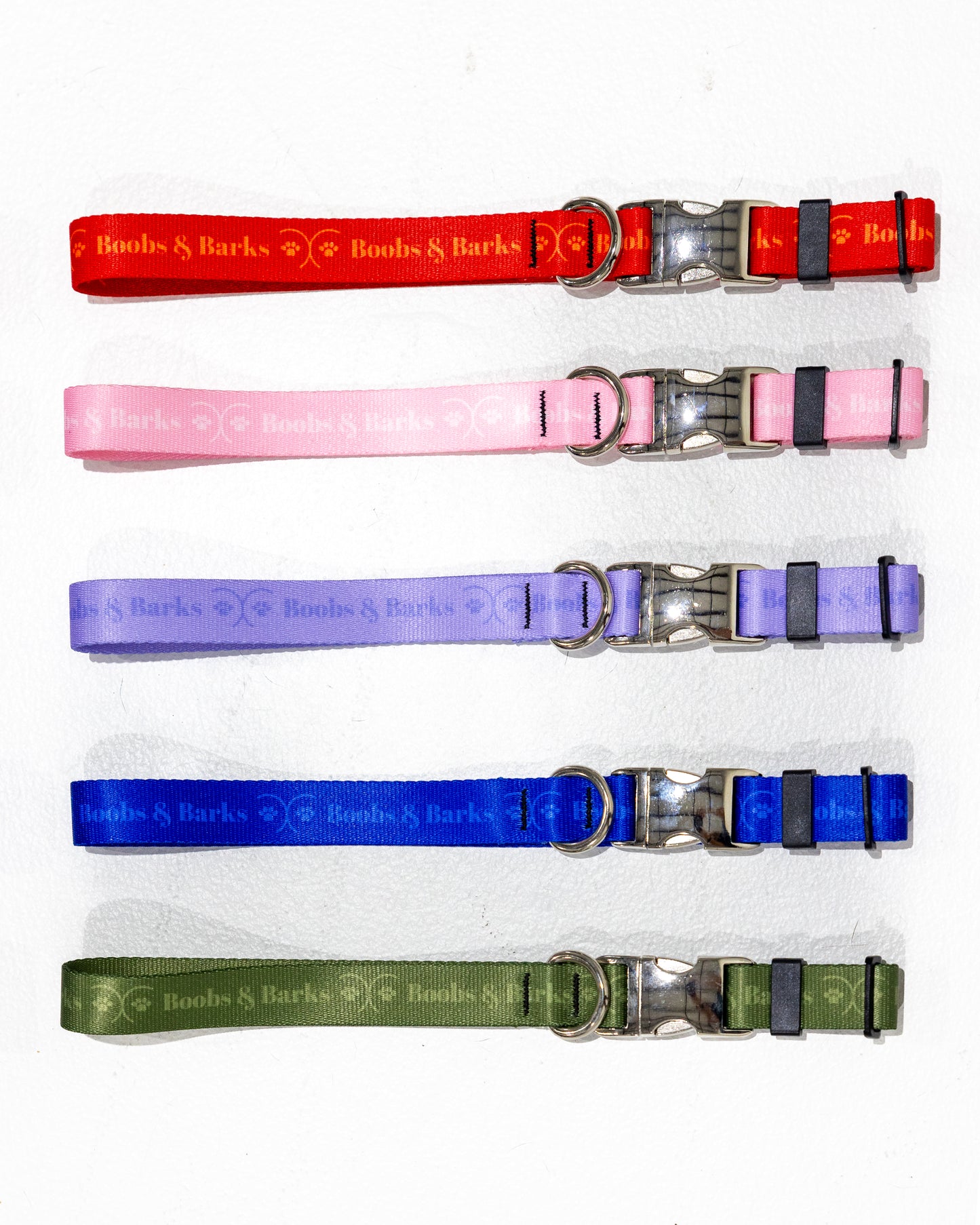 Adjustable B&B Dog Collar — Scarlet Red