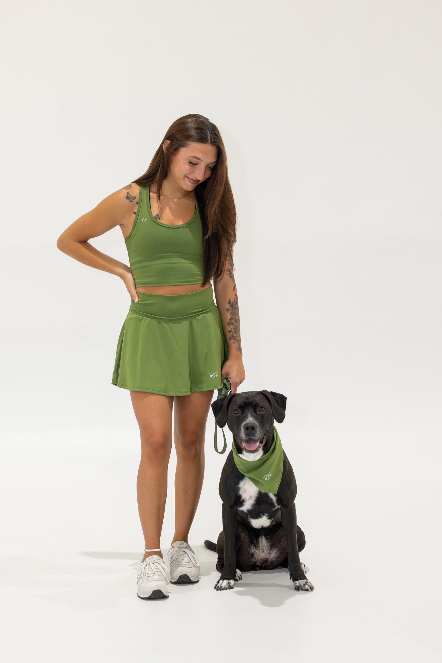High Rise Flowy Skort — Forest Green