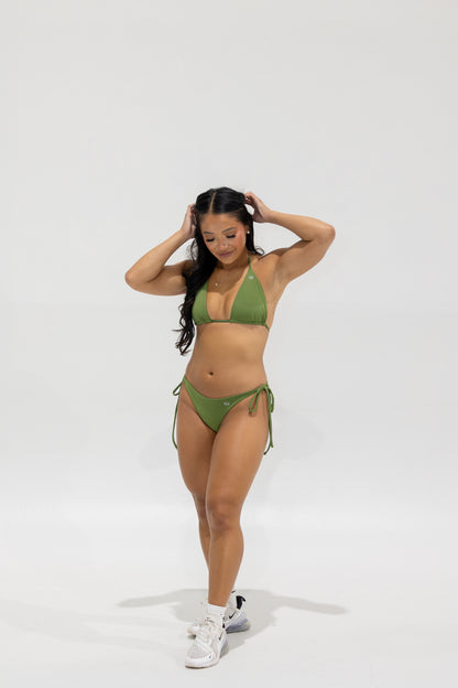 String Bikini Top — Forest Green