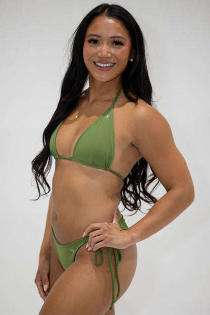 String Bikini Top — Forest Green